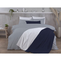 Cotton Exchange Manchester 200 Thread Count Percale Pillowcases, 2 Pack in Navy