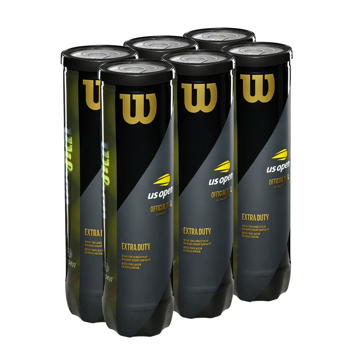 Wilson US Open Balles De Tennis Lot De 4 - Officielles Et Durables Pour Courts Durs