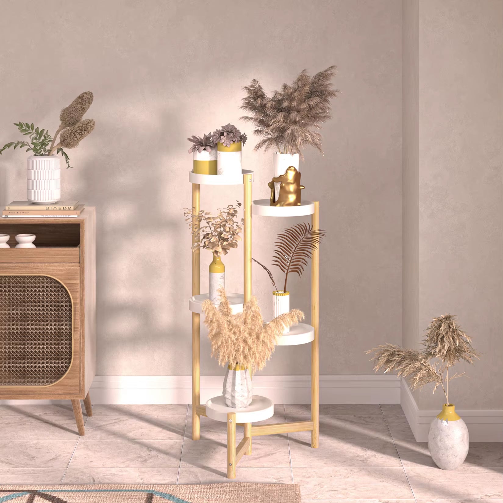 tall plant stands indoor uk Bamboo Plant Stands Indoor, 5 Tier Tall Corner Plant Stand Holder & Pl – CHERISH LEWIS