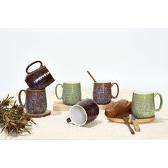 The Old Pottery Company Stoneware Mugs, 6 Pack