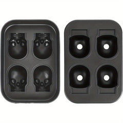 Coolest Ice Cubes Ever: 3D Flexible Silicone Skull Ice Mold Maker Tray