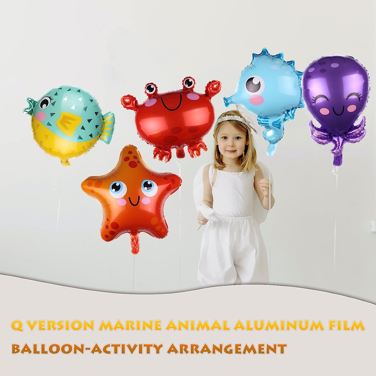 Under the Sea Party Decorations Ocean Foil Balloons- 5 Pieces
