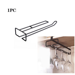 1pc Easy Installation Useful Iron Wine Rack Glass Holder