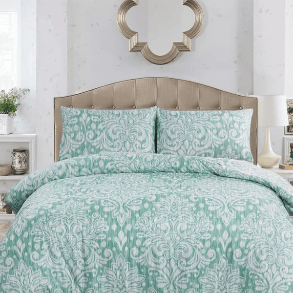Premium Microfiber Printed Duvet Quilt Cover Set – Floral Patchwork Bedding, Single to Super King