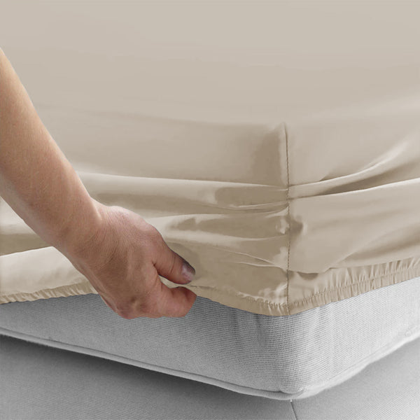 40cm Extra Deep Fitted Sheet – Solid Color Deep Pocket Sheet, Soft & Breathable Microfiber Bedding, All Seasons, Hotel-Quality, Machine Washable, Single, Double, King & Super King Sizes
