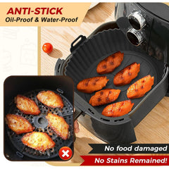 1pc Air Fryer Liners, Black Air Fryer Silicone Liners, Extra Strong Silicone Air Fryer Liners, Basket Air Fryer Accessories