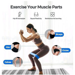 Resistance Bands, Set of 5 Skin-Friendly Resistance Fitness Exercise Loop Bands with 5 Different Strength Levels - Carrying Case Included - Ideal for Home, Gym, Yoga, Training