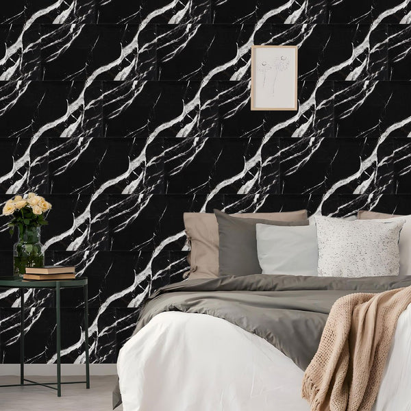 Marble Effect Peel and Stick Wall Tiles - 30x60cm Removable Self-Adhesive Panels, Easy Install for Bathroom, Kitchen, Toilet & Shower Backsplash
