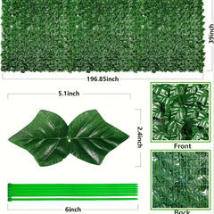 1 Roll Extra Long 5m Artificial Ivy Privacy Fence Panel - UV-Resistant Plastic Faux Ivy Hedge Screen with 61-70% Light Blocking, Realistic Greenery for Balcony, Garden, Patio & Outdoor Decor, Privacy Fence Panels for Outside, Natural Appearance, Highquali