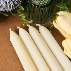 50-Pack Long Taper Candles - Unscented Ivory Tapers for Wedding, Church, Banquet - Real Wax Burning Candles Suitable for Chandeliers, Dinner Candles, Romantic Decor ( Use)