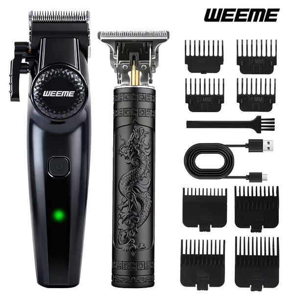 WEEME 4pcs 3pcs 2pcs 1pc Black Golden Hair Clippers For Men Professional, Beard Trimmer Kit, Cordless Clippers And Trimmers Set, Electric Razor Shavers And Nose Trimmer, Mens Grooming Kit For Barber, Valentines Day Christmas Gifts For Him