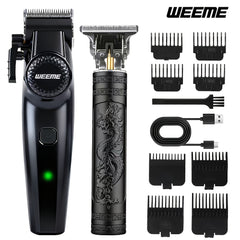 WEEME 4pcs 3pcs 2pcs 1pc Black Golden Hair Clippers For Men Professional, Beard Trimmer Kit, Cordless Clippers And Trimmers Set, Electric Razor Shavers And Nose Trimmer, Mens Grooming Kit For Barber, Valentines Day Christmas Gifts For Him