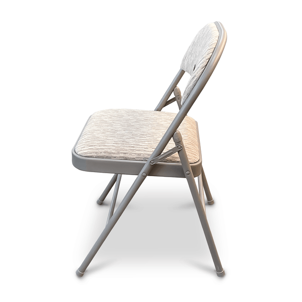 Deluxe Fabric Padded with Heavy Duty Steel Metal Frame Folding Back Rest Chair for Home Garden Office Computer Desk