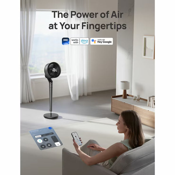 DREO Turbopoly™ 350S Smart Pedestal Fan with 3D Oscillation