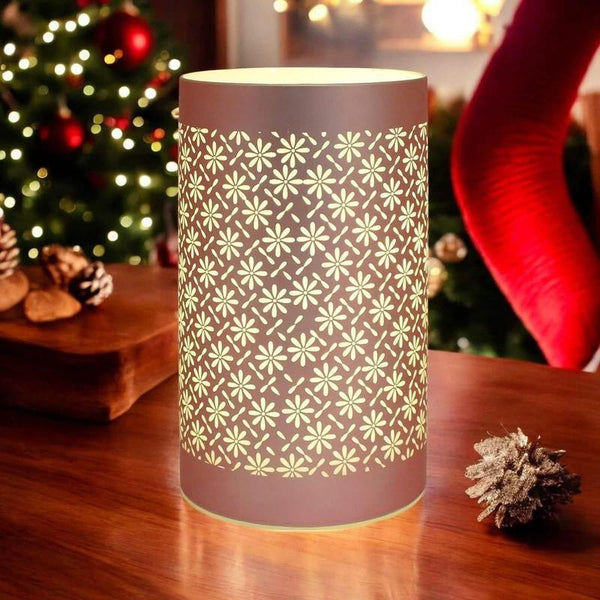 LED Table Lamps Battery Operated Cordless Desk Lights | Blue Green or Pink Flower Petal Design
