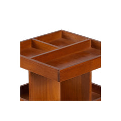 Wood Makeup Storage Box - 360-Degree Rotating Display Stand for Lipsticks, Skincare & Jewelry, Multi-Layer Organizer 22.5 * 22.5 * 27.5cm