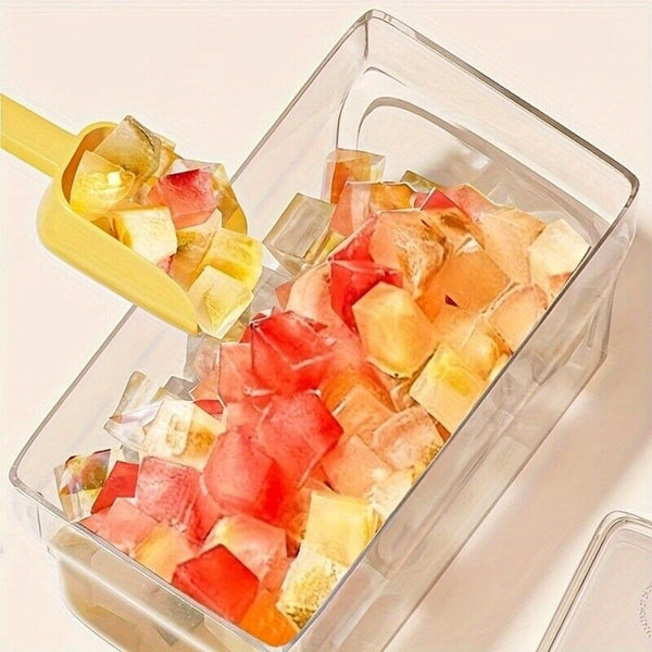 Double Layer 68 Grids Ice Cube Tray with Lid Party Bar Ice Cube Maker Mould Ice Storage Box, Long Ice Cube Tray, Ice Trays Molds, Ice Cube Container, Freezer Tray, Ice Block Tray, Drink Chilling Accessories, Home Bar Essentials, Compact Storage Box, Stack