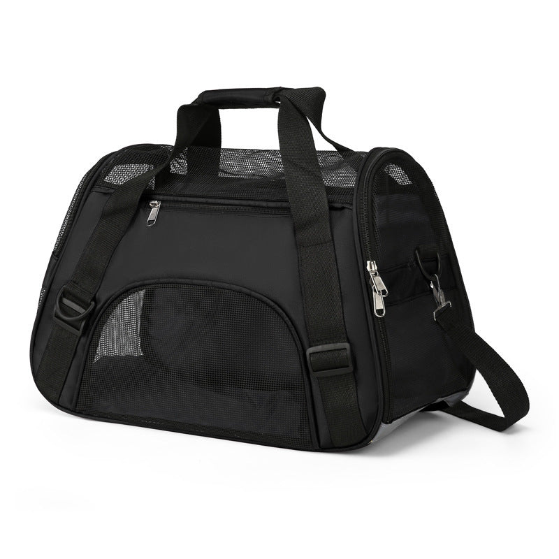 Portable Pet Carrier Backpack Carrying Mesh Pet Backpack Adjustable Shoulder Strap Small and Medium Cat Dog Rabbit Hamster Backpack Functional Foldable One Shoulder Crossbody Mesh Pocket Strap Suitable for Hiking and Traveling 60*38*30cm