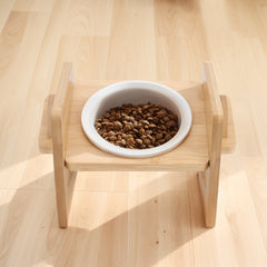 Pets Dog/Cat Bowls with Stand, 1/2/3 Bowls Adjustable Height Elevated Feeder Bowls for Cats and Small Dogs, Wooden Raised Feeding Bowls with Stand