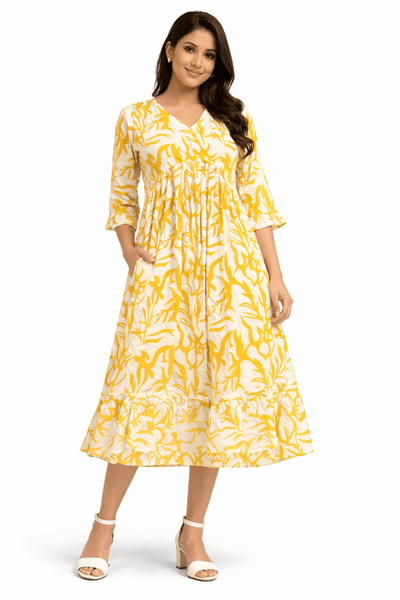 Teamwear* Women'SFloral Printed Kurta Dress for Women