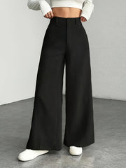 New 2pcs Set Women'S Comfortable, Stylish, Elegant High-Waisted Cargo Wide-Leg Pants