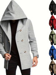 2024 Foreign Trade New Product Men'S Mid-Length Slim Fit Windbreaker Hooded Casual Pure Coat Performance Clothing