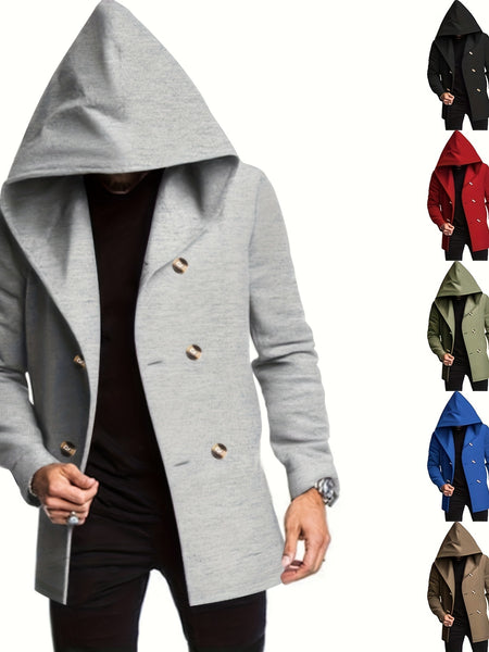 2024 Foreign Trade New Product Men'S Mid-Length Slim Fit Windbreaker Hooded Casual Pure Coat Performance Clothing