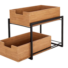 Seville Classics Bamboo 2-Tier Sliding Drawer Organiser