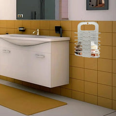 Lizzy 2pc Laundry Hamper Foldable | Family Slim Reusable Plastic Laundry Clothes Washing Hamper Bin Collapsible Waterproof Clothes Storage Basket (White, Large)