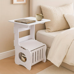 Modern Wooden Nightstand with Three Tiers, Measuring 49X46X29.5Cm, Suitable for Bedrooms, Living Rooms, And Hallways, Easy to Assemble, Can Also Serve As a Coffee Table