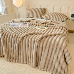 Luxurious Faux Rabbit Fur Throw Blanket