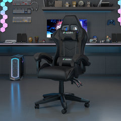 GartistGo Ergonomic Gaming Chair - Gamer Chairs with Lumbar Cushion + Headrest, Height-Adjustable Office & Computer Chair for Adults, Girls, Boys (Without footrest)