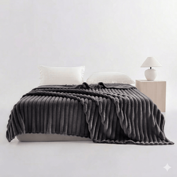 Luxuriously Ribbed Throw, Soft Plush Fleece Blanket, Lightweight and Cosy Sofa Bed throw, 204x248cm, Premium Quality Polyester Decorative Throw for Home Comfort | Fast Dispatch from Local Warehouse | Trusted UK Brand