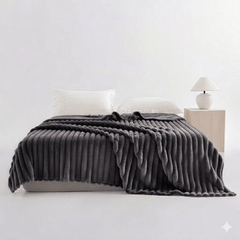 Luxuriously Ribbed Throw, Soft Plush Fleece Blanket, Lightweight and Cosy Sofa Bed throw, 204x248cm, Premium Quality Polyester Decorative Throw for Home Comfort | Fast Dispatch from Local Warehouse | Trusted UK Brand
