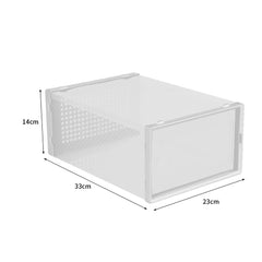 Pack of 12 Stackable Shoe Boxes Shoe Storage Organisers, Sturdy & Durable, Space Saving, Shoe Organizer Containers with Lids for Women/Men, Ideal for Entryway, Closet, Living Room, Bedroom, Office, Dorm, Fit Up To UK Size 9.5, 23x33x14cm