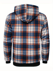 Jacket for Men Heavyweight Fleece Hoodies Thick Sherpa Lined Flannel Plaid Shirt Jacket