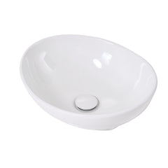 Ceramic Counter Top Sink Hand Washing Basin Modern Bathroom Cloakroom Sink Bowl with Waste Pipe Kits 410*340*140mm