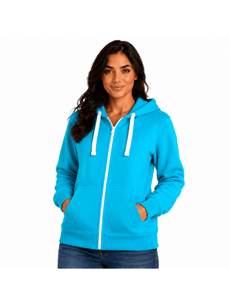 Women'S Fashion Zip-Up Hoodie - Ladies Fleece Plain Hooded Top - PLUS SIZES Small to XXXXXL S to 5XL (UK 8-22) Available in 15 Colours