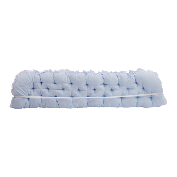 1pc Princess Style Large Ultra-Soft Comfortable Headboard Pillow Wedge Bed Rest Reading Pillow with Fixing Ties, Ruffled Edges Positioning Support Pillow with Removable Cover, Backrest Cushion for Bed Couch Sofa Living Room Bedroom Home Room Decor, Ideal