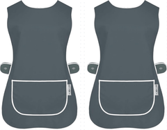 Pack of 2 Tabard Apron | Aprons for Men, Women, and Ladies | Professional Cooking Aprons with 2 Pockets | Adjustable Kitchen Apron for Baking, BBQ, Grilling, Gardening, Crafting, Cleaning, Painting, Barista, Restaurant Work | Cute & Stylish Gift Apron for