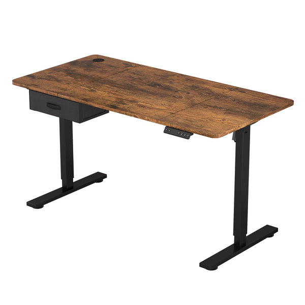 Electric Standing Desk, Sit Stand Table, Height Adjustable Electric Standing Computer Desk with USB Charging Port and Desk Drawer for Home Office