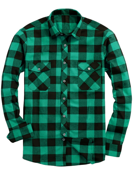 Men's 3pcs Fashion Casual Flannel Plaid Shirts for All Seasons