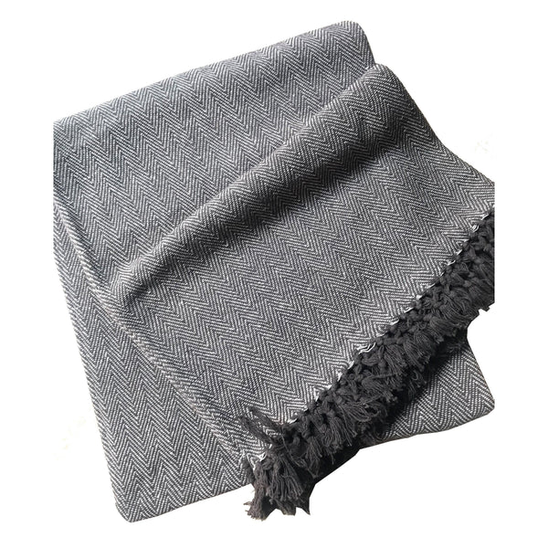 Cotton Herringbone Sofa Throw Blanket 260x260cm (perfect for KING sized bed) – Soft, Cozy & Warm Bed or Sofa Blanket, 13 Colours, Machine Washable, Hypoallergenic, Perfect Gift for Home or Travel