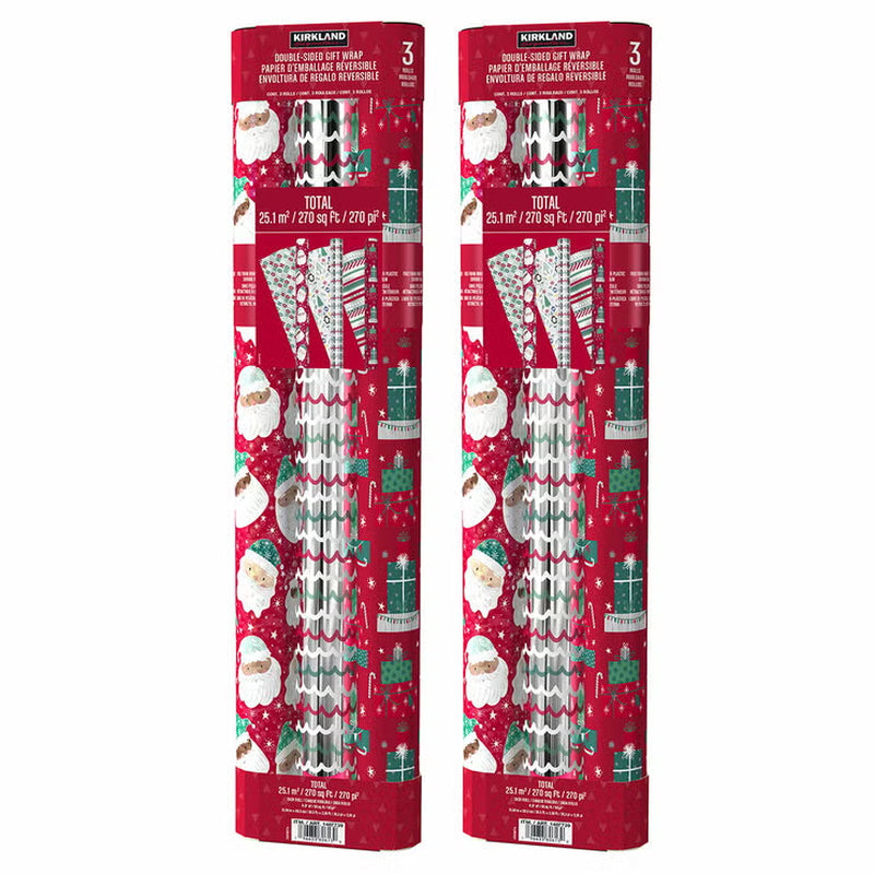 540 Sq Ft Christmas Trio Wrap Pack - Red/White