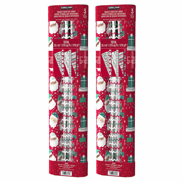 540 Sq Ft Christmas Trio Wrap Pack - Red/White