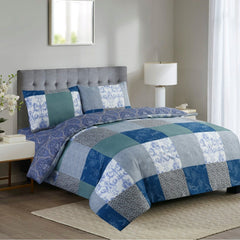 Luxury 4pcs Ditsy Floral Print Duvet Cover & Fitted Sheet Set – Modern Printed Geometric Reversible Microfiber Bedding Set with Pillowcases, Breathable, Fade Resistant, Easy Care, Available For Single, Double & king Bed