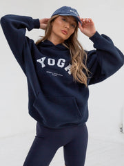 This Oversized Hoodie for Women Showcases a Striking Letter Print. It Has a Relaxed Fit And a Casual Pullover Style, Making It a Must-Have Layering Item for The Spring And Fall Seasons