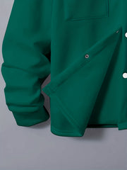 Men'S Fashionable Versatile Lapel Genuine Pocket Outwear Long Sleeve Jacket And Drawstring Solid Color Pocket Pants 2pcs Set