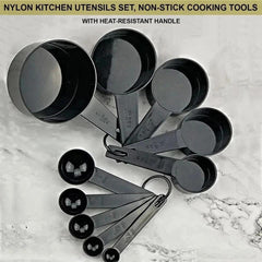 24 Pieces Black Stainless Steel Utensil Set Kitchen Utensils Set Non-Stick and Heat Resistant Kitchen Gadgets Cookware Set, Spatula Turner for Nonstick Kitchen Cookware Utensils Set