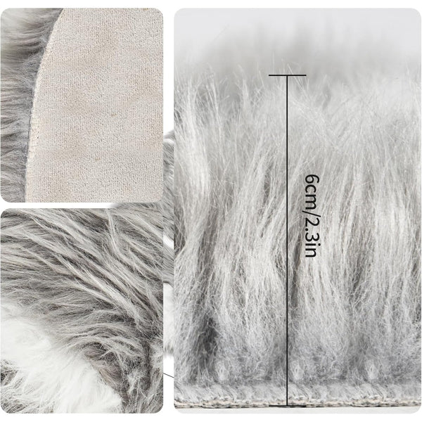 Fluffy Faux Sheepskin Rug 60 x 180 cm, Soft Shaggy Runner Rug for Bedroom and Living Room, Washable Non Slip Faux Fur Carpet